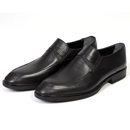 Wide Step Loafer Black Handmade Shoes